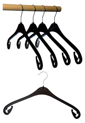 Produktbild von Kleiderbügel aus Kunststoff, schwarz, Rockhaken, 43 cm 25 STK.
