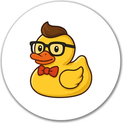 Produktbild von Huuraa Aufkleber Quietscheente Nerd Gummiente Geek 10cm rund Sticker Geschenkidee