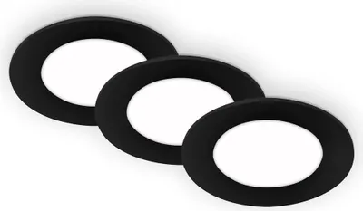 Immagine prodotto di BRILONER - Set di 3 luci LED da incasso a soffitto, luci da incasso ultrapiatte, faretti da incasso, luce bianca neutra, nero, 86x30 mm (DxH)