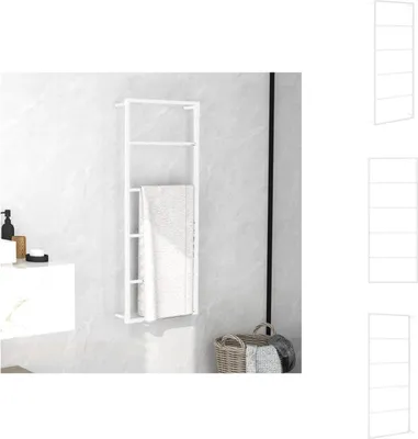 Obrázok produktu pre vidaXL Stojan na uteráky biely 45x10x115 cm oceľ - Stojan na uteráky