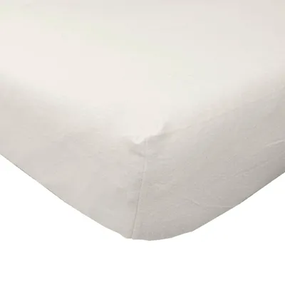 Produktbild von HOMESCAPES Spannbettlaken Flanell – creme, 100% Baumwolle, 150 x 200 cm