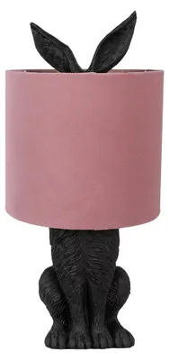 Zdjęcie produktu dla Clayre & Eef Lampa stołowa Królik Ø 20x43 cm Czarny Różowy Plastik