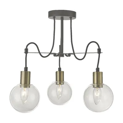 Immagine prodotto di Plafoniera ABRAZO 3xE14/40W, ottone satinato/chiaro, Ø: 46 H: 43 cm, attacco E14, dimmerabile