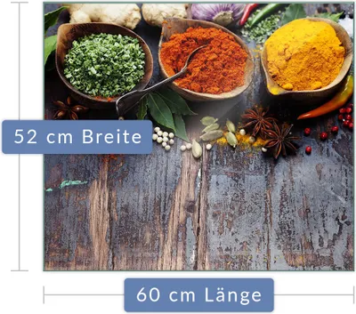 Produktbild von Herdabdeckplatte Abdeckung Glaskeramikkochfeld Abdeckplatte 1-Teilig 60x52 Gewürze Schutz