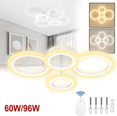 Produktbild von XINZI LED Deckenleuchte 96W 6720LM – Dimmbar 2800K-6501K, Moderne Design, Ideal für Wohnzimmer Schlafzimmer Küche Flur Balkon Haustür Kinderzimmer