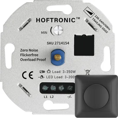 Produktbild von HOFTRONIC LED-Dimmer 3-200W Phasenanschnitt Grau Einbau