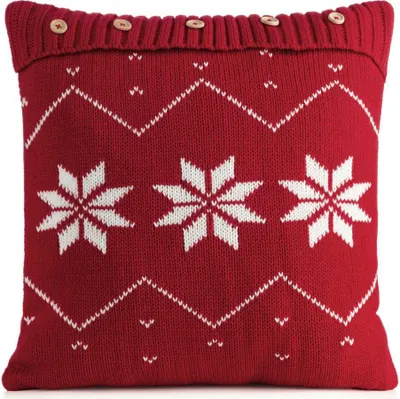Produktbild von Eurofirany Kissenbezug Kissenhülle 45cm rot weiß Weihnachten Schneeflocke