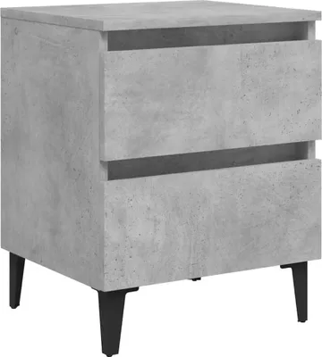 Produktbild von " "2er Set Nachttisch Modernes - Nightstand/Nachtschrank für Schlafzimmer - Betongrau 40x35x50 cm Holzwerkstoff NeuMöbel 7673133