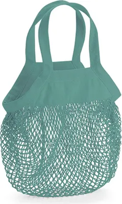 Produktbild von Westford Mill W151 | Organic Baumwolle Mini Mesh Grocery Bag - 100% Baumwolle - Farbe: Sage Green - Größe: 34 x 12 cm