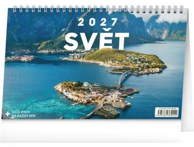 Obrázok produktu pre NOTIQUE Stolový kalendár "Svet" 2027, 23,1 x 14,5 cm