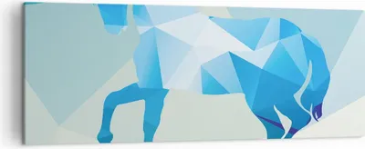 Produktbild von Bild auf Leinwand - Leinwandbild - Pferd Illustration modern Grafik - 140x50cm - Wand Bild - Wanddeko - Leinwanddruck - Bilder - Kunstdruck - Leinwand bilder - Wandkunst - AB140x50-2814