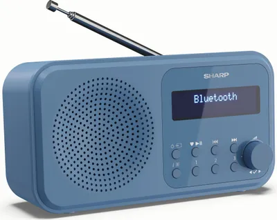 Produktbild von SHARP DR-P420, Portables Digitalradio mit DAB/DAB+ udn FM, USB, Bluetooth 5.0, 3,5mm Klinke, blau