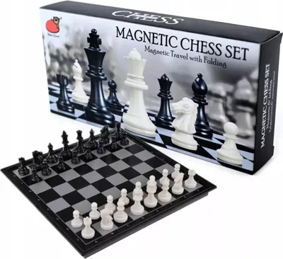 Produktbild von Magnetisches Schachspiel 32x32cm - Elegantes Schachbrett & Figuren Set für Strategen