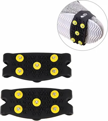 Produktbild von 5-Zinken Schuh-Spikes,Steigeisen Wandersteigeisen Schuhspikes, rutschfeste Gummi Eisgriffe für Kinder, kompakt & robust