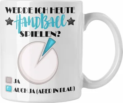 Produktbild von Trendation - Handball Tasse Geschenk für Handball Spieler Werde ich Heute Handball Spielen  (Weiß)