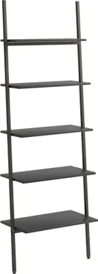 Produktbild von vidaXL Leiterregal mit 5 Böden Schwarz 64x34x185,5 cm