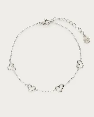 Image de Bracelet "My Jewellery" en argent avec de petits cœurs ouverts.