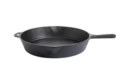 Produktbild von All'Grill Gusseisen-Pfanne extra groß mit kurzem Stiel, rund, schwarz, 39 cm Durchmesser, 6,5 cm Höhe, 2,5 l Volumen
