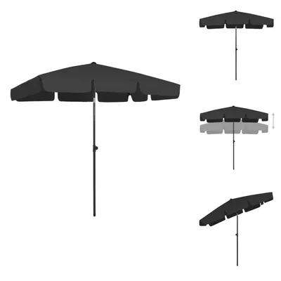 Produktbild von vidaXL Strandschirm Schwarz 200x125 cm - Sonnenschirme & Sonnenschutze