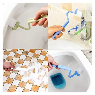 Produktbild von 6 Stück Toilettenbürsten, Reinigungsbürste V, Kantenbürste für die Reinigung von Toiletten, Wandmontage für Badezimmer, Tiefenreiniger-Toilettenbürsten, einfache Reinigung
