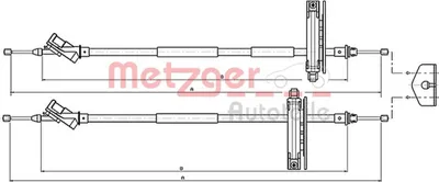Produktbild von METZGER Handbremsseil Seilzug Feststellbremse für FORD FOCUS (DAW, DBW) Hinten 10.5361