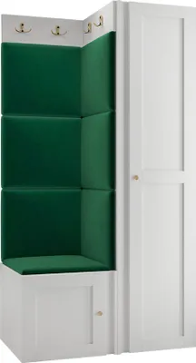 Produktbild von MIRJAN24 Garderoben-Set Orion Ramiro XXV, Kleiderschrank, Schuhschrank, Kleiderhakenbrett, 7x Paneel 42x42, 6 Kleiderhaken für Kleidung, Metallgriffe (Farbe: Weiß, Manila 35)