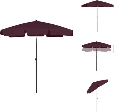 Image de vidaXL Parasol de plage Bordeaux rouge 180x120 cm - Parasols & ombrelles