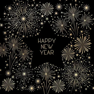 Produktbild von Servietten Papier 33x33cm 3-lagig mit Happy New Year Motiv 20 Stück