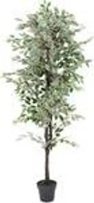 Produktbild von Weißer Ficus Benjamin Birkenfeige Kunstpflanze Kunstbaum Künstlich 180cm Decovego