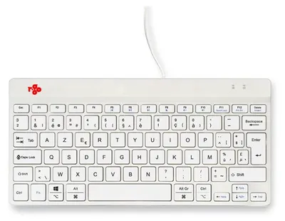 Imagen del producto de R-Go Tools R-Go Compact: Interruptor tipo tijera, mini, con cable, USB, distribución AZERTY, color blanco