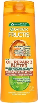 Zdjęcie produktu dla Garnier Fructis Oil Repair 3 Butter Szampon wzmacniający do włosów bardzo suchych i zniszczonych 400 ml