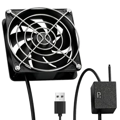 Produktbild von USB PC Lüfter 80mm mit Temperaturregler – Leiser Kühlungsventilator mit 3 Starttemperaturen für CPU, Laptop, PS5, Router & AV-Schrank