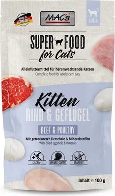 Produktbild von MAC's CAT - Pouch Kitten 12x100g  |  Rind & Geflügel