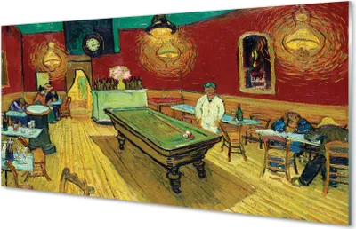 Produktbild von Glasbilder 100x50 Wandkunst Art Nachtcafé