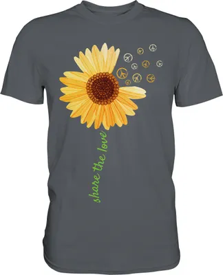 Produktbild von Peace Symbol Sonnenblumen T-Shirt Gärtner Geschenk – Dark Grey / 3XL
