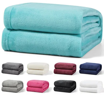 Produktbild von Kuscheldecke 230x270 cm Petrol Wohndecke Flauschige Winter Decke Sofadecke Fleecedecke