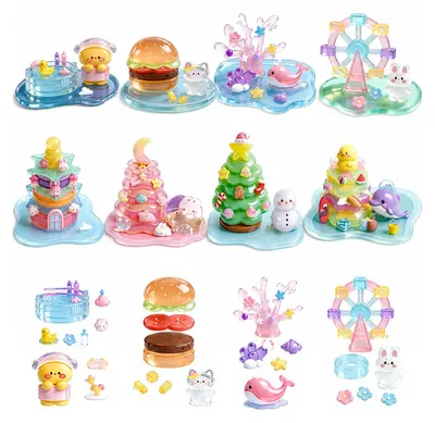 8er Set 3D-Puffy-Sticker, DIY-Kinderknutselset, bunt