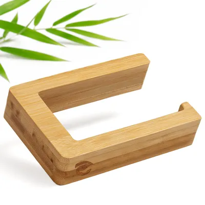 Produktbild von ECENCE Toilettenpapierhalter Holz Bambus - selbstklebend ohne Bohren