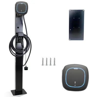 Obrázok produktu pre Stojan pre Wallbox Pulsar Pro - Matný čierny kovový montážny stĺpik - Pre 1 nabíjaciu stanicu - Odolný voči poveternostným vplyvom