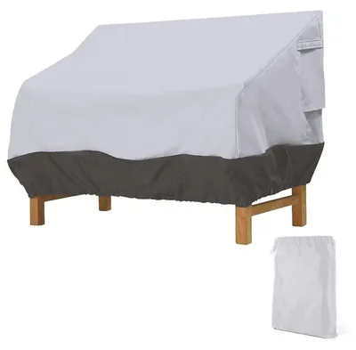 Obrázok produktu pre Poťah na záhradnú lavicu, pre 4 osoby, ochranný obal z Oxfordu, odolný voči UV žiareniu, čierno-sivý, 224 x 83 x 84 cm