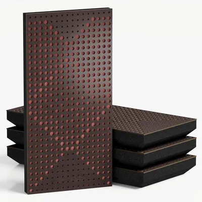 Productafbeelding van Set van 10 smalle akoestische panelen WILDS-F, fluweel, 50x25 cm, Wenge/Rosa