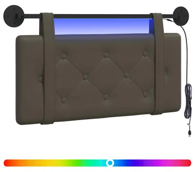 Produktbild von Hängendes Kopfteil Mit LED Licht Grau Kunstleder