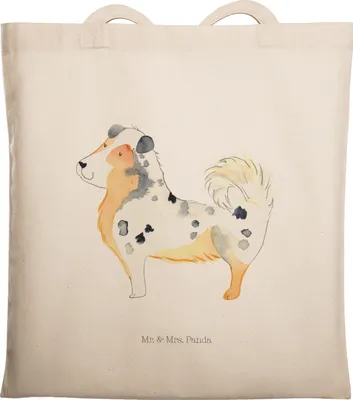Produktbild von Mr. & Mrs. Panda Tote Bag Hund Australien Shepherd - Transparent - Geschenk, Jutebeutel, Shopping Tasche, totebag, Sprüche, Wauwau, Spruch, Laptoptasche, Schultasche