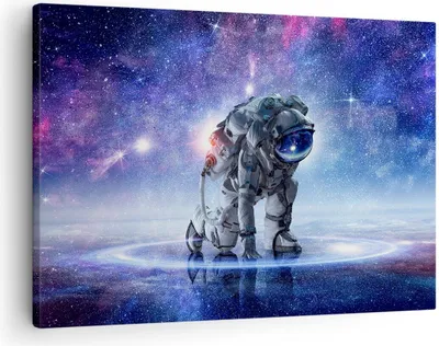 Produktbild von Bild auf Leinwand - Leinwandbild - Kosmonaut Weltraum - 70x50cm - Wand Bild - Wanddeko - Wandbilder - Leinwanddruck - Bilder - Kunstdruck - Wanddekoration - Leinwand bilder - Wandkunst - AA70x50-3985