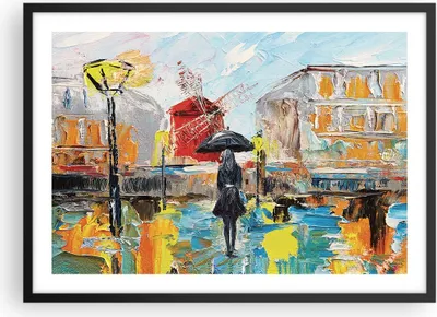 Produktbild von Gerahmtes Poster - Schwarzer Rahmen - Frau Bild Öl - 70x50 cm - Wand Bild - Wanddeko - Wandbilder - Kunstposter - Wandposter - Bilderrahmen - Bilder - Kunstdruck - Wanddekoration - P2BAA70x50-4974