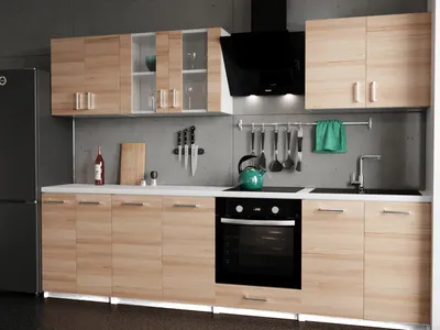 Produktbild von Roe Furniture | Küchenzeile - 280 cm - Braun (Artisan) - Einbauküche, Küchenblock, Singleküche, Singleküchenblock, Küchen - Tischplatte Weiß