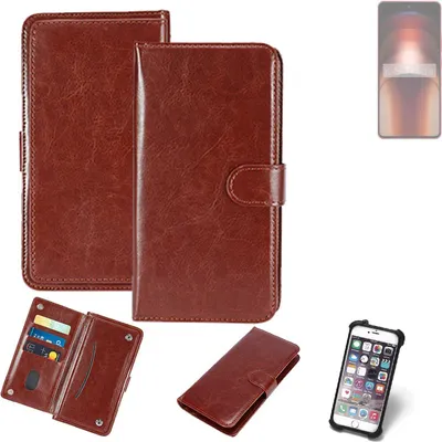 Produktbild von K-S-Trade 360° Hülle kompatibel mit Vivo iQOO Neo9s Pro braun Kunstleder Case BookCase WalletCase Kunstlederederhülle Handyhülle, Rundumschutz