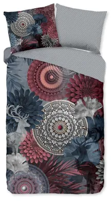 Productafbeelding van HIP Dekbedovertrek "Makenna" - Grijs - (140x220 cm) - 100% Katoen