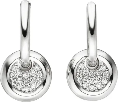 Produktbild von Paar Creolen Ohrringe Ohrschmuck mit 30 Brillanten 585 Gold Weißgold für Damen