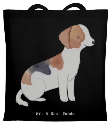 Produktbild von Mr. & Mrs. Panda Tote Bag Foxhound Moment - Schwarz - Geschenk, Jagdhund, Jutebeutel, Einkaufstasche, Laptoptasche, Schultasche, Tasche, Laufhund